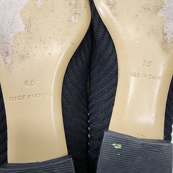 Women's Jade Black Pointy Heal Buckle Ballet Flats Size 6.5 - Picture 8 of 9